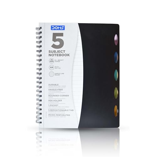 Doms 150 Sheets 5 Subject Notebook A4 Size