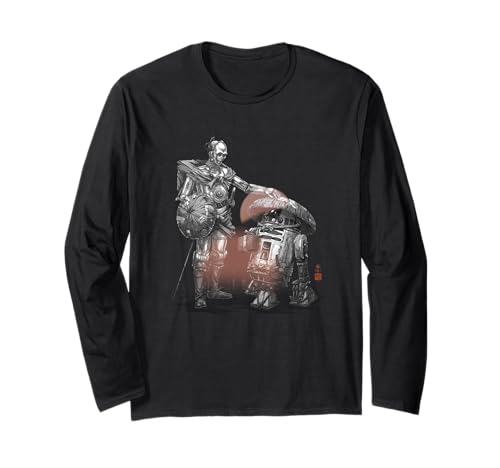 T-shirt Star Wars Visions C-3PO R2-D2 à manches longues, une idée cadeau originale pour fan de manga
