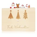 🎀 Vœux personnalisés : Le verso de la carte de vœux en bois offre un espace dédié pour vos vœux les plus chaleureux. Que vous l'offriez à votre famille, vos amis ou vos collègues, créez une surprise de Noël personnalisée qui rendra vos vœux encore plus sincères et spéciaux.