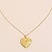 Heart Locket Necklace for Women Fashion Trendy Engraved Open Pendant Necklaces Dainty Chain Necklace (as Show, One Size)