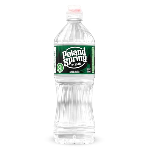 Image of Poland Spring Maine Spring Water Bottles with Sport Flip Cap - Still Bottled Water with Naturally Occurring Minerals for Taste - 23.7 Fl Oz Plastic Bottles