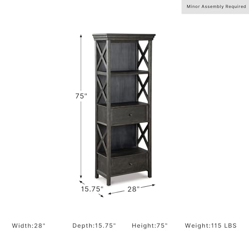 Image of Signature Design by Ashley Tyler Creek Storage Display Cabinet, Black /Gray
