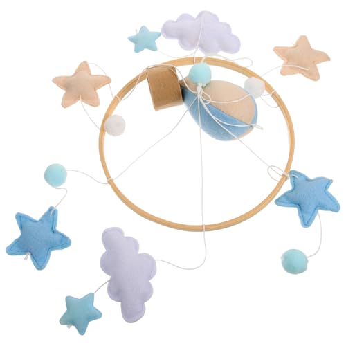 Hohopeti Hanging Ornament Cloud Hot Air Balloon Mobile Nursery Decor Felt Balls Pendant
