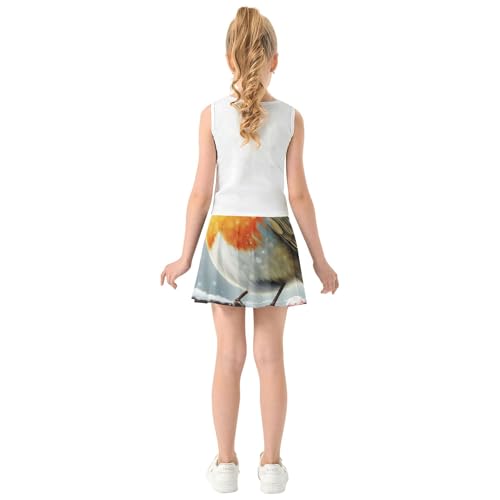 Girls' Shorts Athletic Skorts Robin Bird Snow Holly Toddlers Tennis Skirts Personalized Flowy Skirt 3t4