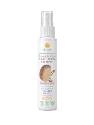 Organik Sertifikalı Kolay Tarama Saç Spreyi, 100 ml, Çocuklar ve Hassas Saçlar için