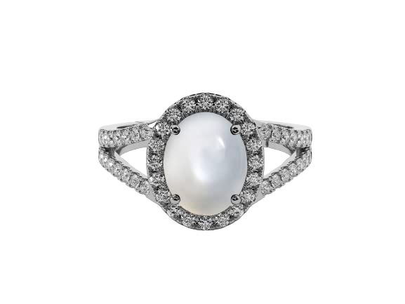 Bague réglable en argent avec opale de feu blanche 7,50 carats - 3