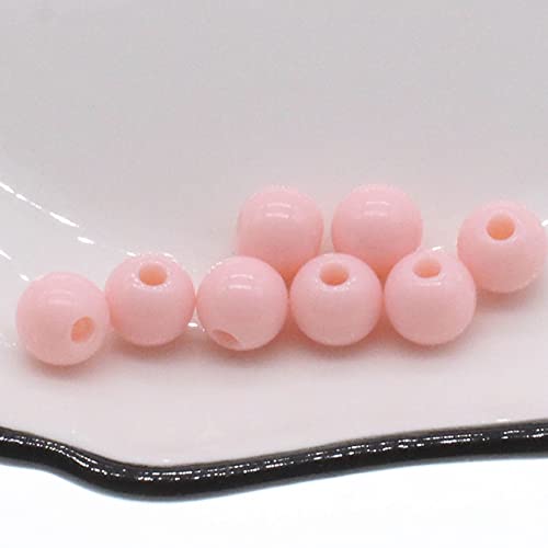 PandaHall - 100 g di perline in acrilico rosa, distanziatori, rotonde, a goccia, assortite, per cordini, portachiavi, bracciali e gioielli fai da te