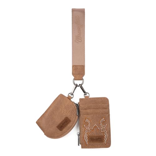 Image of Wrangler Keychain Wristlet Wallets for Women Western Dual Pouch Wristlet Credit Card Holder Wallet