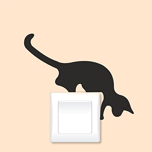 Priz, Lamba ve Anahtarı Üzeri Kedi Dekoru Tek Ebat