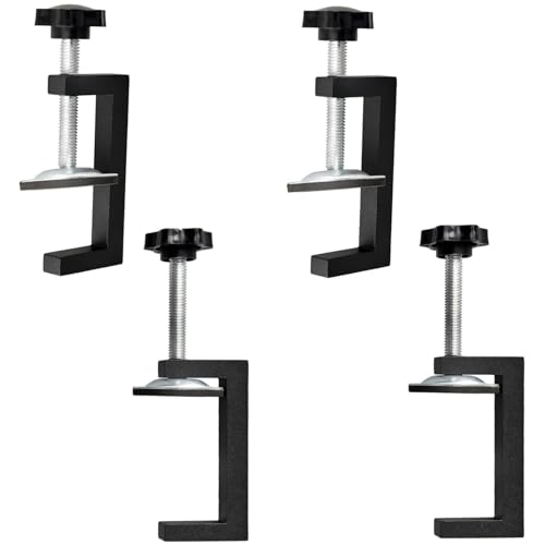 Anwangda 4PCS G Clamp for Woodwork, Heavy Duty Screw G-Clamps, Adjustable Screw Small Clamps, Universal Table Clamps, Black