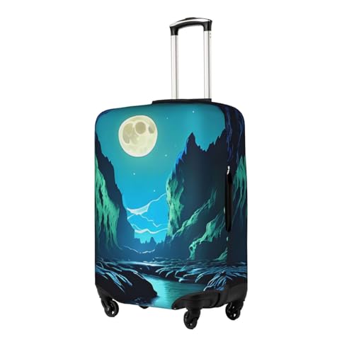 Water Moon Cave Luggage Cover, Suitcase Protector, Trolley Case Cover For X-Large Luggage, Suitcase Protector., White2
