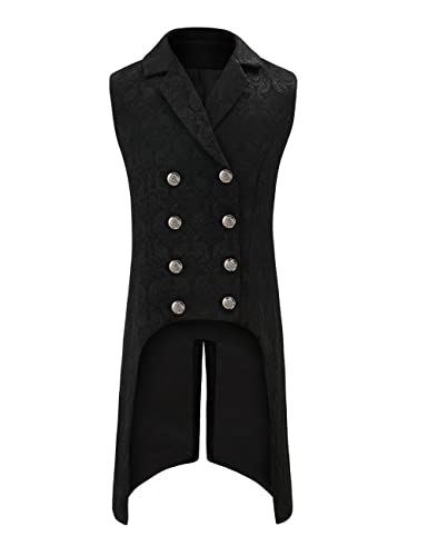 Mens Victorian Suit Vest Steampunk Gothic Medieval Waistcoat Costume