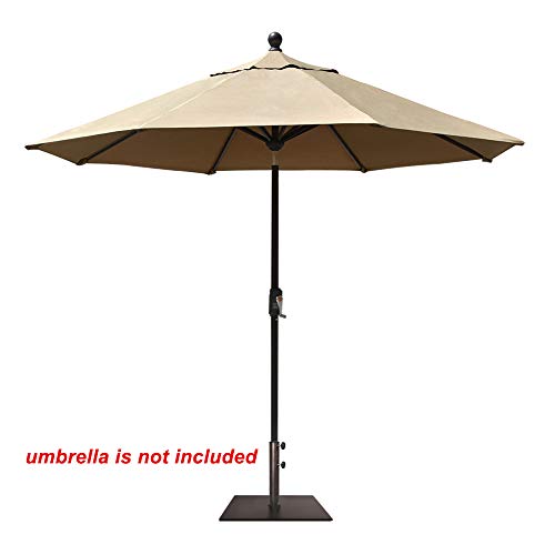 EliteShade Up to 160 lbs Square Umbrella Base Steel Plate Stand Market Patio Outdoor Heavy Duty Umbrella Holder, Bonus 18.5\" Square Weight Sand Bag (Sand is not Included), Reddish-Brown