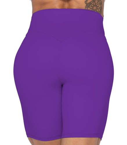 Image of Sunzel No Front Seam High Waist Biker Shorts for Women, Squat Proof Yoga Workout Gym Bike Shorts
