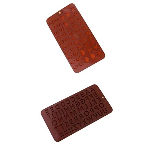 HEAVENGLOW 2pcs Alphabet Letter Number Silicone Fondant Mold Cake Chocolate Baking Tool