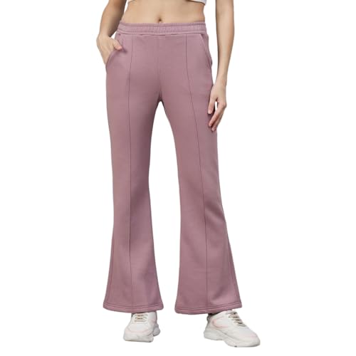 Image of 98 Degree North Women Flared Fleece Track Pants-GL1315-ALMOND