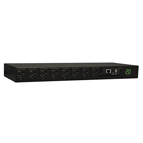 Best Cyber Deals 🔥 Tripp Lite 1.9kW Single-Phase Switched PDU with LX Platform Interface, 120V Outlets (16 5-15/20R), L5-20P/5-20P input, 12ft Cord, 1U Rack-Mount, TAA (PDUMH20NET) Black