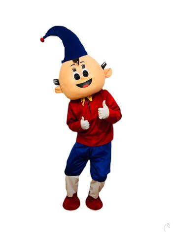 Image of BookMyCostume Buy Long Cap Cartoon Mascot Costume for Theme Birthday Party & Events | Adults | Full Size Adults,Blue /Red,Fleece