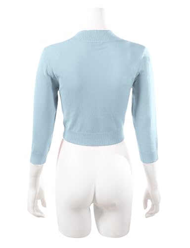 Image of Allsense Women's 3 /4 Sleeve Bolero Shrug for Dresses | Open Front Cropped Cardigan, Lightweight Knit Dress Cover Up