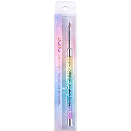 Pana 3D Kolinsky Nail Art Brush - Rainbow Glitter Handle, Size 4 - Acrylic Nail Art Sculpture Brush For Manicures Pedicure Salon Professional Or Beginner #TOP4