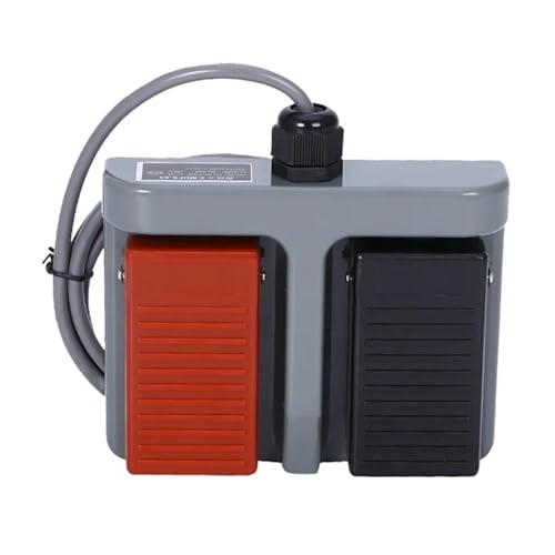 Interruptor de pedal doble 3A 220VAC mando de pie momentáneo plástico con cable de 2 metros 3