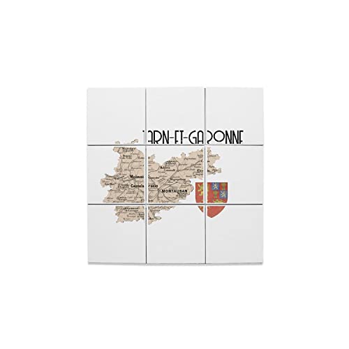 Carreaux céramique carte Tarn et Garonne cadeau idéal passionné d'histoire