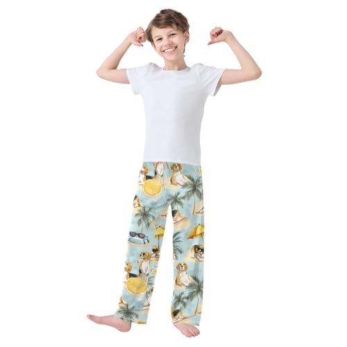 ZZXXB Beagle Lemon Boys Long Pants Soft Trousers Elastic Waist Kids Lounge Bottoms with Pockets S-XL3
