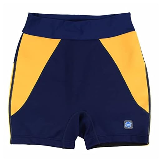 Splash About Unisex Jugend Kinder-Badehose, Marineblau, 6–7 Jahre Inkontinenz-Badeshorts, Navy/Gelb, 6-7
