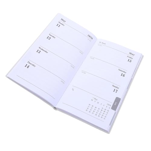 Planificador Semanal A6 2026 agenda de bolsillo delgada de cuero PU para notas