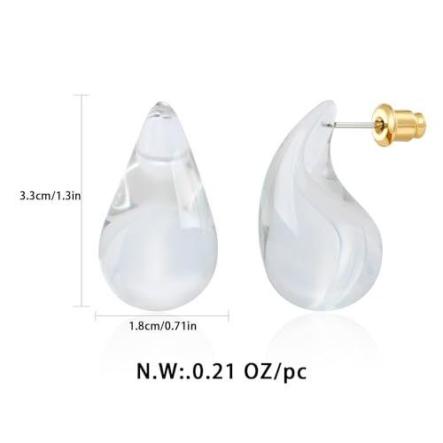 Waterdrop Teardrop Earrings - Chunky, Four Color Dupes Perfect for Holidays2