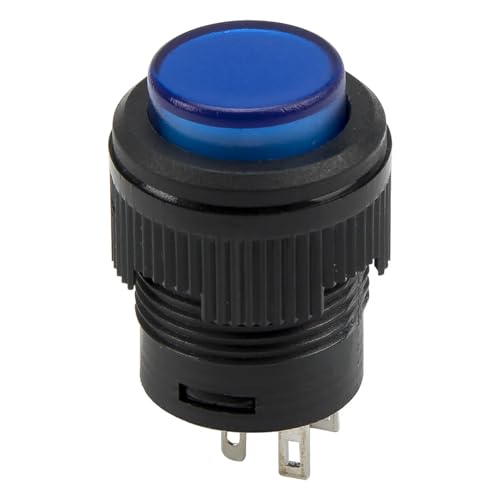 Bouton poussoir 16 mm R16-503BD bleu 3V pour équiper vos panneaux de commande en lot de 100
