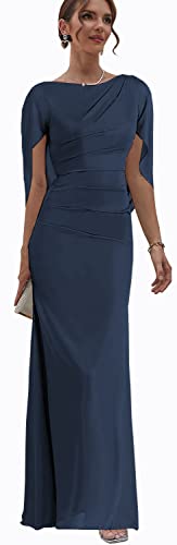 Zoghoo Chiffon Navy Blue Mother of The Bride Dress with