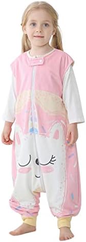 MICHLEY Toddler Sleeping Sack with Feet Newborn Infant Sleeveless Sleeping Bag 2-way Zipper Baby Wearable Blanket for Walkers,Pink Unicorn,3-5T
