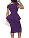 MAYFASEY 2022 Fashion Elegant Women's Solid Plain Off The Shoulder Strapless Ruffle Pencil Party Midi Dresses Business Formal Work Dress Purple L