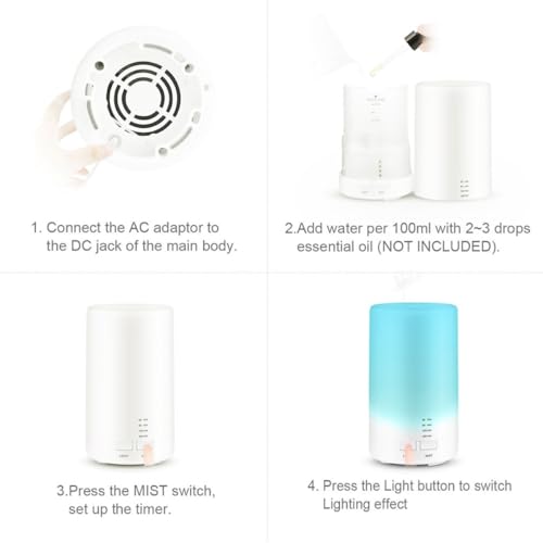Difusor aromático eléctrico 70ml USB para aromaterapia miniatura 7