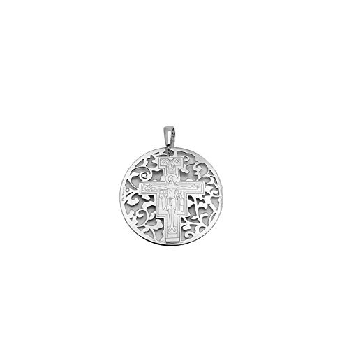 Médaille de la croix de St. Damian argent sterling pendentif diamant 35mm