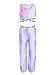 CHICTRY Enfant Fille Survêtement de Sport Jogging Running Crop Tank Top de Sport Course Yoga Pilates et Pantalon Resserré aux Chevilles Bas de Sport Fitness 3-14 Ans Tie-Dye Violet 11-12 ans