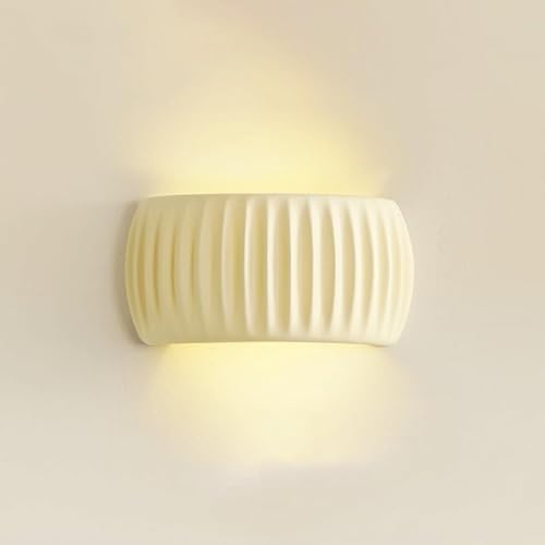 QTANZIQI Wall Lamps Sconces Resin Wall Light G9 Light Source Wall Sconce Style Half-Cylinder Desgin Up and Down Light for Stairs Hallway Bedroom White