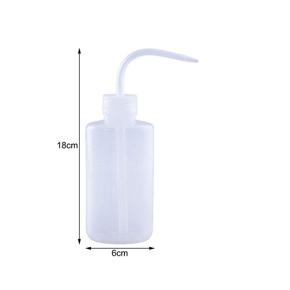 Botella de Plástico de Seguridad con Boca Estrecha y Tubo Largo - Botella de Limpieza por Goteo con Tatuaje y Limpieza de Pestañas