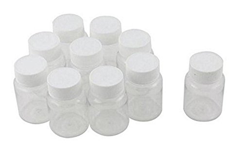 12 PCS 15 ML 0.5 OZ Plastic Clear Bottles Empty Container with White Screw Cap Solid Powder Case Refillable Storage Holder Sample Jar for Dispense Different Items2