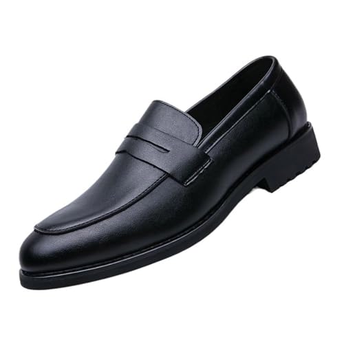 Men's Classic Leather Dress Shoes Classic Leather Slip-On Business Non-Slip Softsole Loafers Business Party and Wedding Oxford Shoes