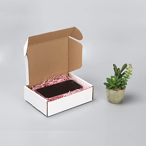Image of HORLIMER 7x5x2 inches Shipping Boxes Set of 25, White Corrugated Cardboard Box Literature Mailer