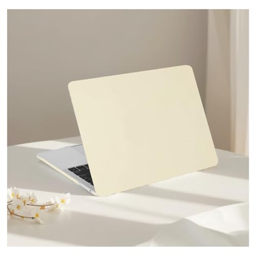 Funda Mac Air Pro 12 rígida para trabajar en cafeterías con estilo amarillo crema