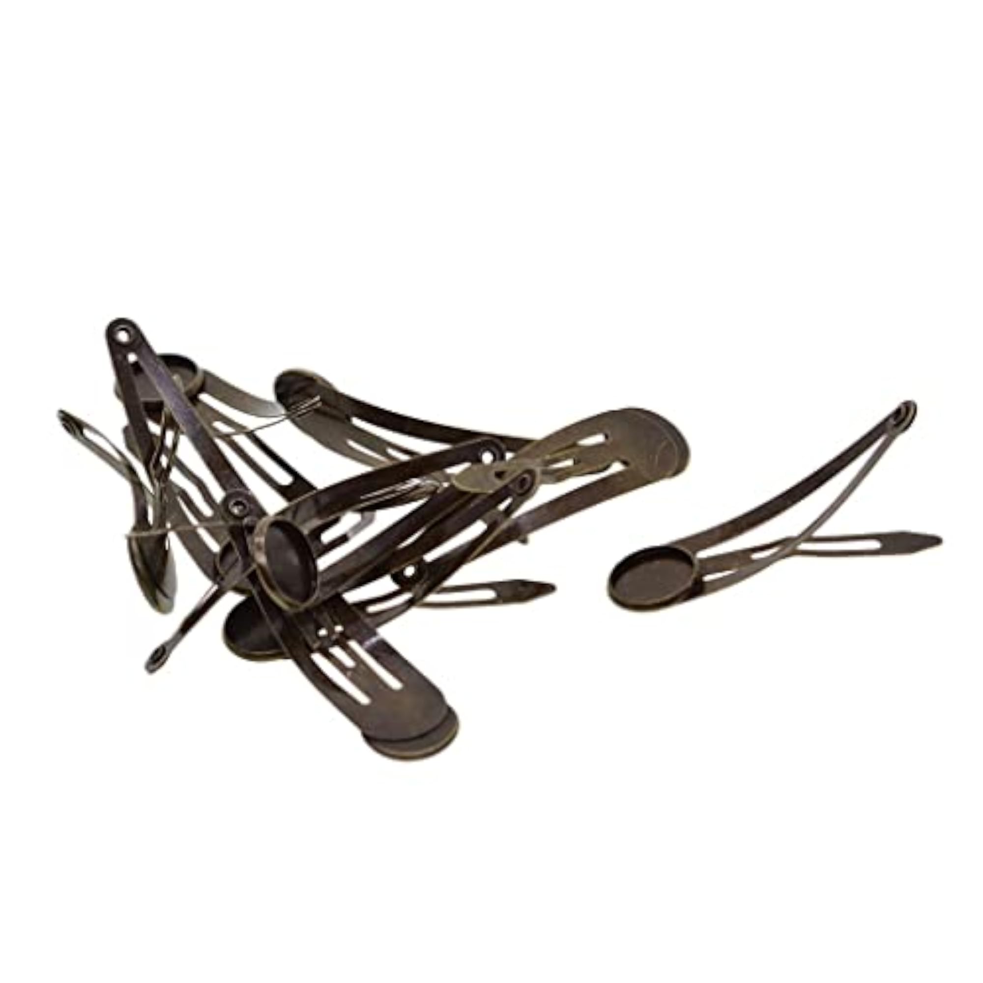 10 Pcs DIY Barrettes Snap Hair Clips, Bronze