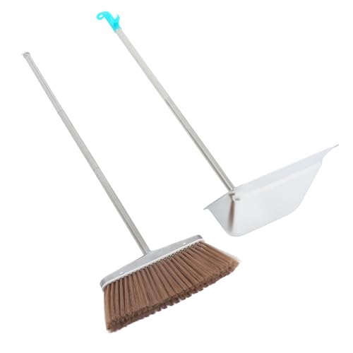 1 Satz Besen-kehrschaufel-Set Wiederverwendbar Alles Reinigung Haushalt Handhaben Borste Bürsten Handbesen Drinnen Mops Lang Besen Mit Kehrschaufel Reiniger Rostfreier Stahl