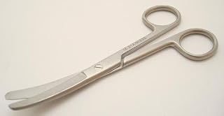 5" Stainless Steel Surgical Scissors, Curved Blades, Blunt Tips