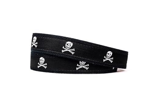 StadiumSpot Pirate Skull Web Leather Mens Belt, Jolly Roger, Size 362