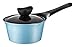 wok Céramique poêle verre couvercle non bâton casserole poêle à induction cuisinière à induction de 7 pouces poêle à frire (Color : Blue)