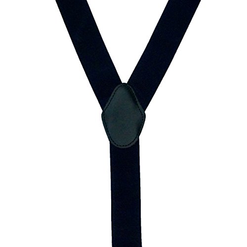 Image of The Tie Hub Suspenders for Men | Slim Clip-On Y-Back Elastic Braces | Adjustable 1.25 Inch | Formal Wedding Office