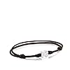 TOUS Pulsera de Cordón Marrón Ajustable y Acero para Mujer con Motivo Oso, Joven e Informal, Colección Super Micro